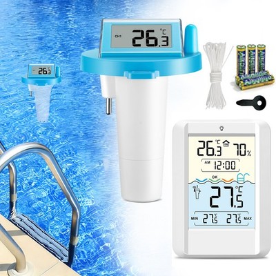 Solar Pool Thermometer Digital LCD Schwimmbad Aquarium Funk Poolthermometer IP68