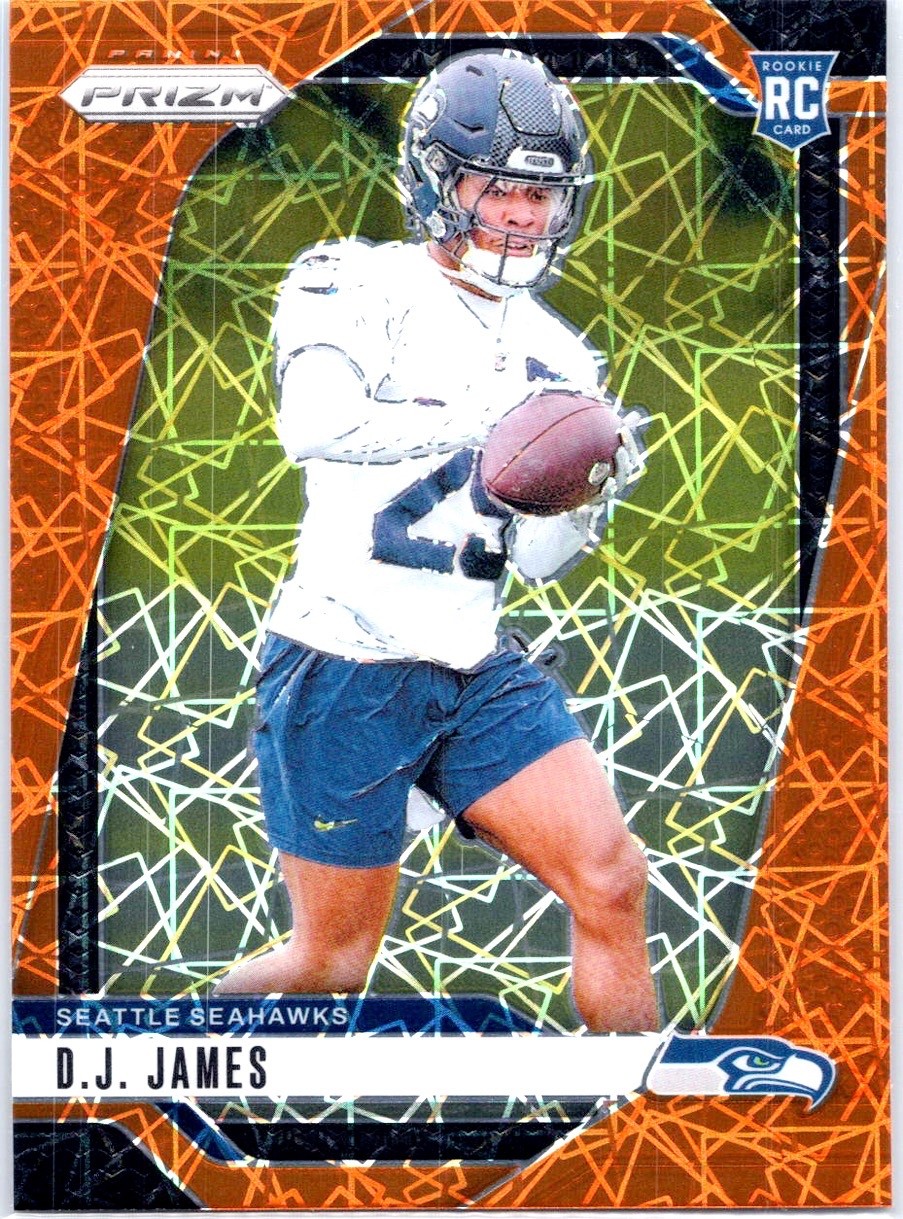 2024 Panini Prizm #322 D.J. James Orange Lazer