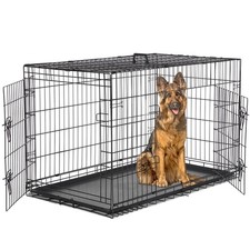 Dog Crate - Extra Large 48 Inch Double Door Portable Dog Cage, Metal Wire Pet...