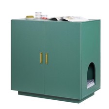 New/Cat Litter Box Enclosure, 31.5 in Hidden Litter Box Cabinet, Wooden Indoor C