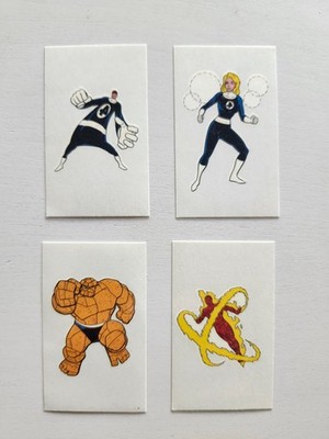 Fantastic Four RARE Temporary Tattoo Set Fleer Marvel Vision Human Torch Thing