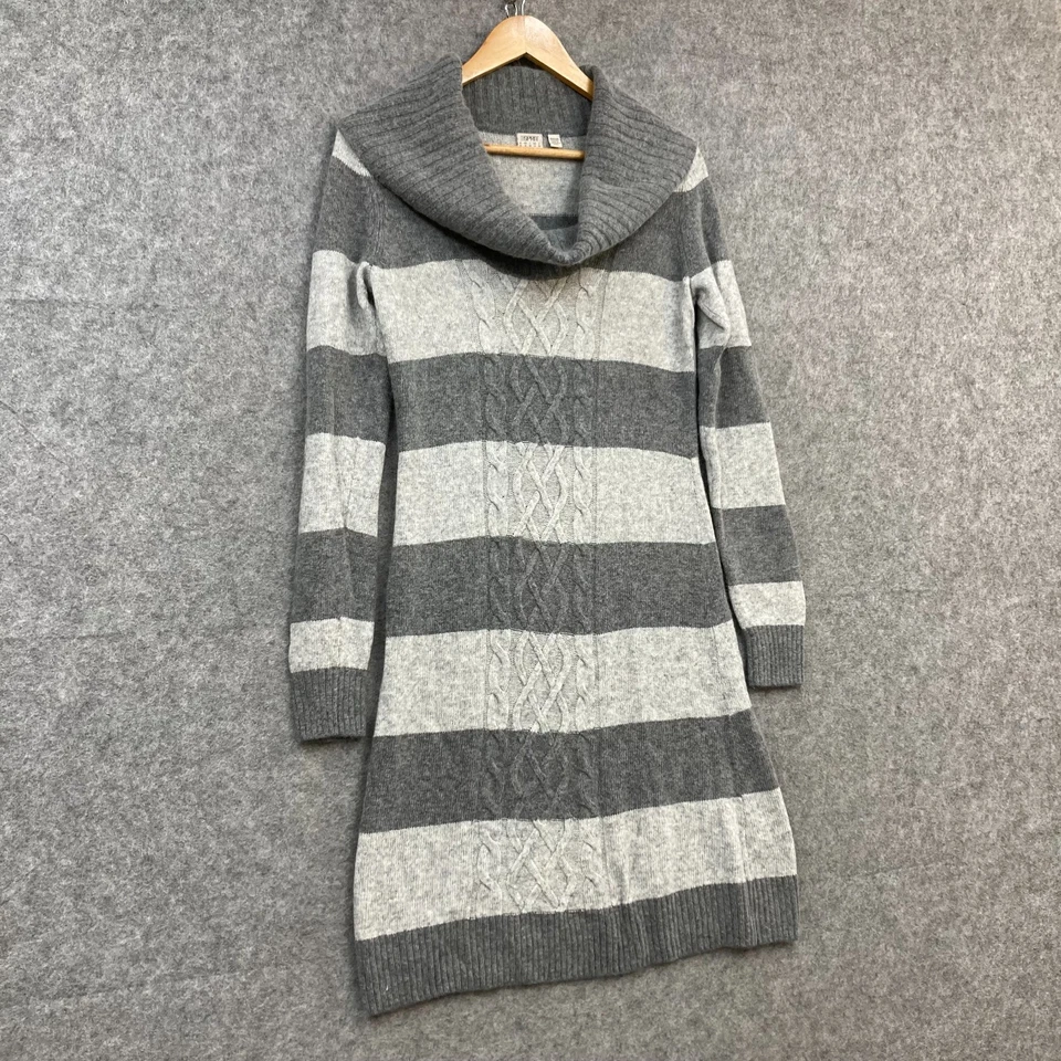 Esprit джемпер платье женщин маленький серый в полоску рулон шеи длинным рукавом вязаный 12001 - Изображение 2 из 4