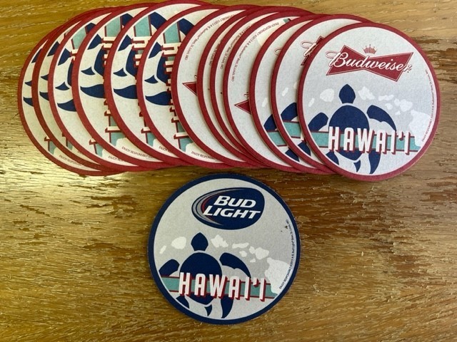 15 Budweiser Bud Light Beer Coasters HAWAII