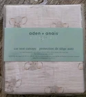 aden + anais ELEPHANTS Safari Babes Car Seat Canopy Cover Cotton Muslin Snap Tab