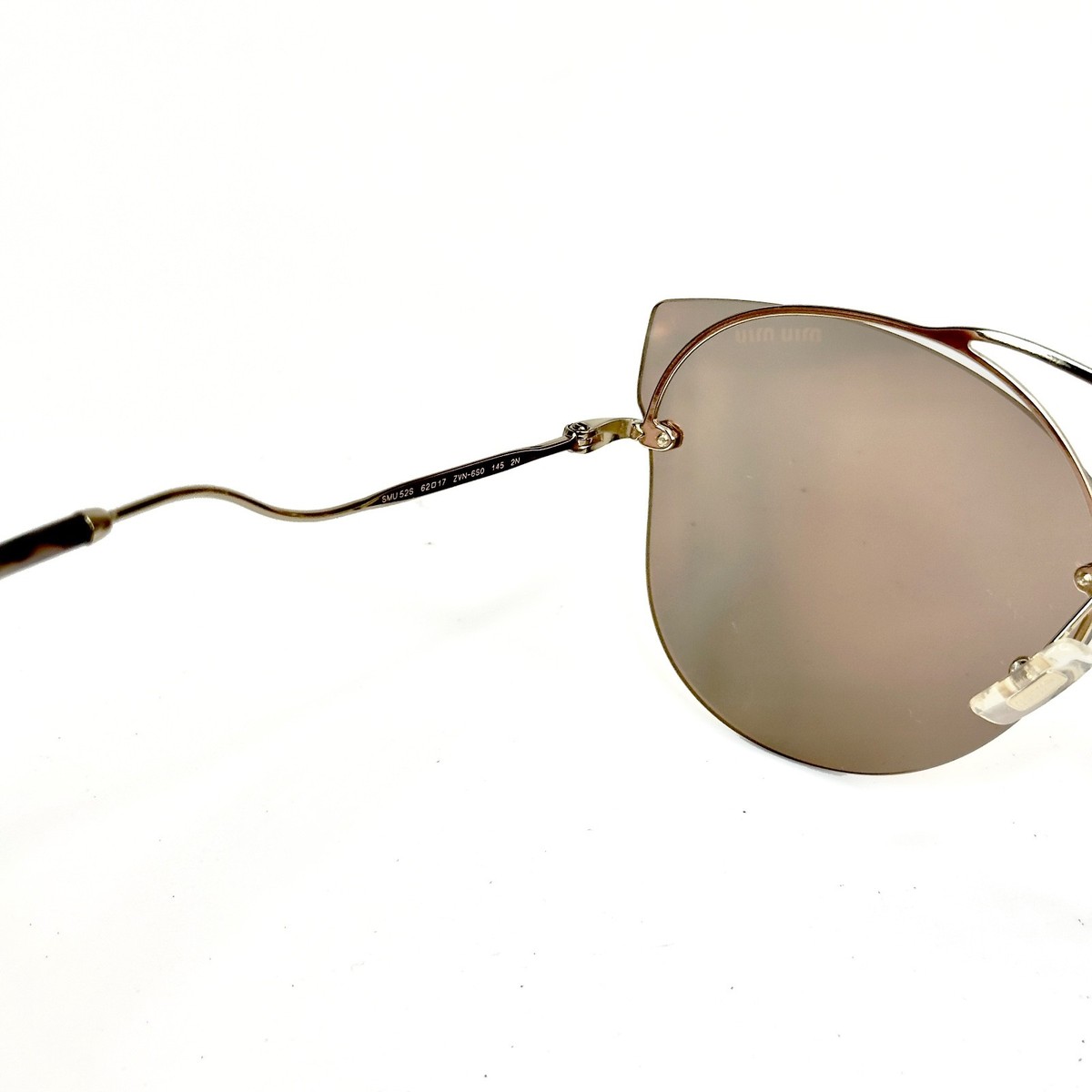 MIU MIU MU52SS SCENIQUE Butterfly 52S Gold Mirrored Peach Shield