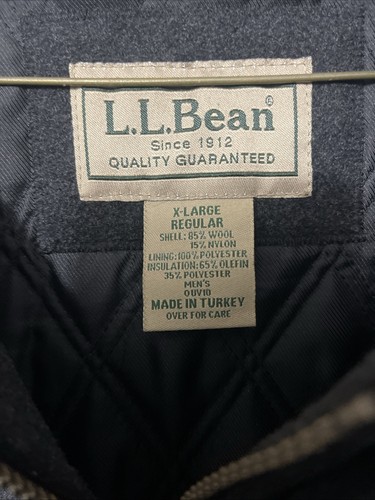 L.L. Bean Men’s Wool Blend Black Thinsulated Coat! Size XL. Excellent Condition! - Picture 8 of 16