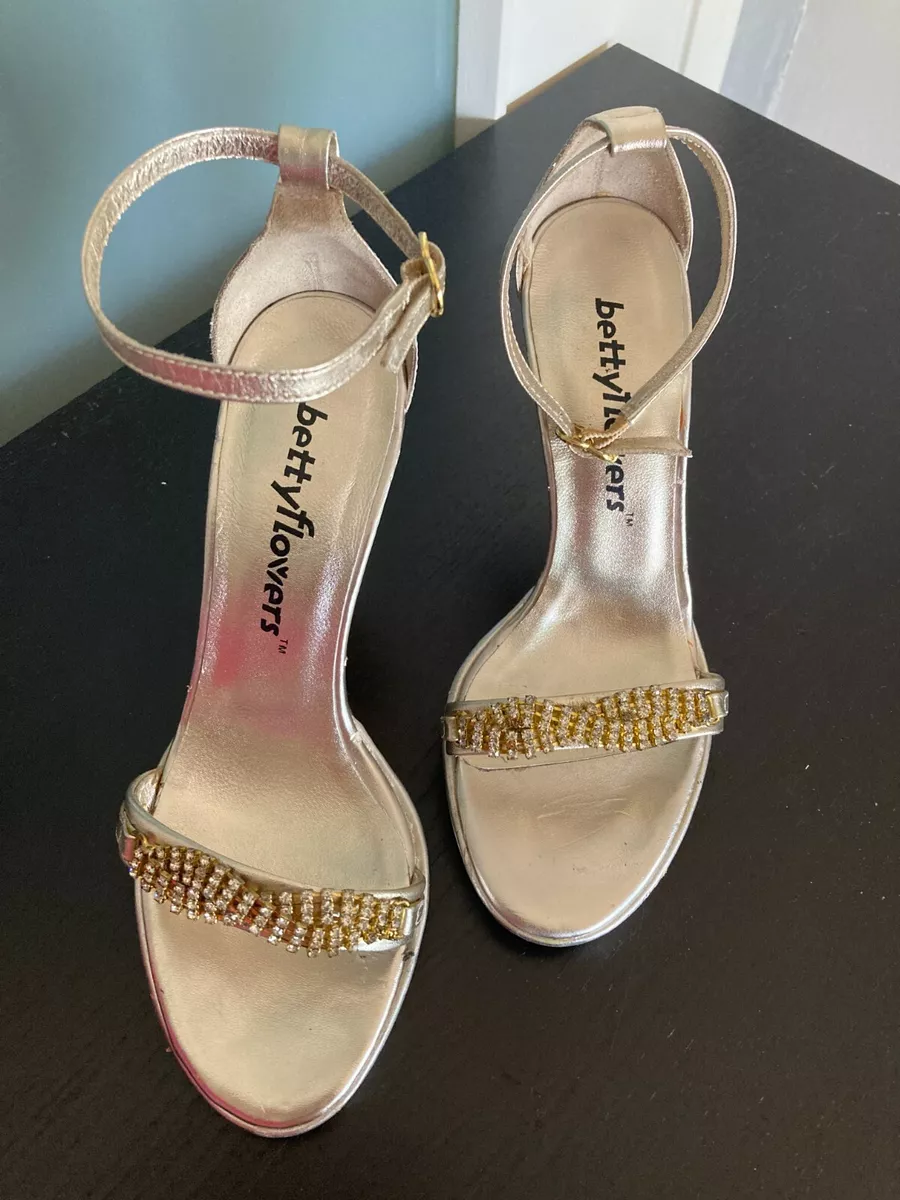Sandali gioiello color oro sale