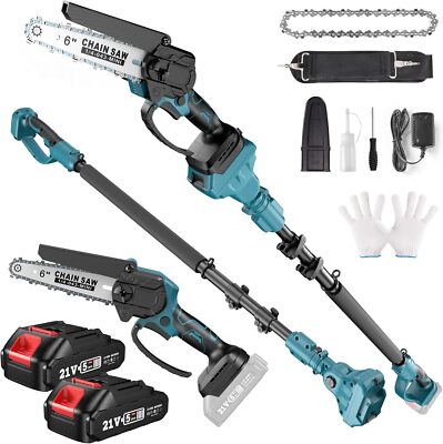 Seesii Kabellos Chainsaw 6/8'' Kettensäge Mit 2*4.0 Akku for Wood Mini Chainsaw