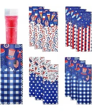 12-Pack Ice Pop Sleeves, Reusable Popsicle Bags, Colorful Ice Sleeves Holder Bag