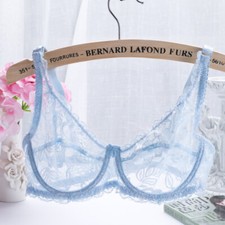 9 Colors Women Mesh Ultra Sheer Lace Ultra Thin Transparent Bra 34 36 38 40 BC
