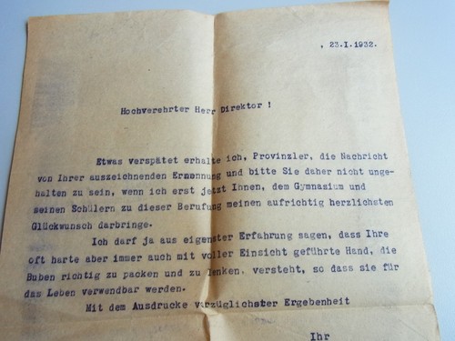 VINZENZ BLAHA / Scottish High School: business card with dedication 1932 & letter to him - Picture 7 of 8