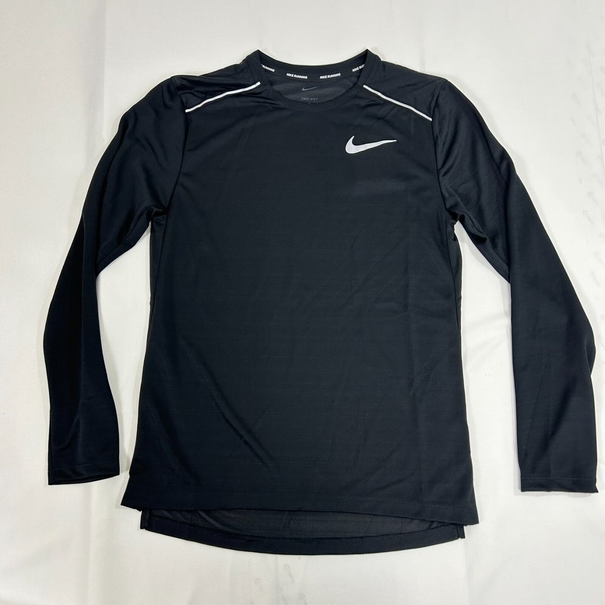 Nike Dri-Fit Miler Long-Sleeve Running Top Size XL Men Black
