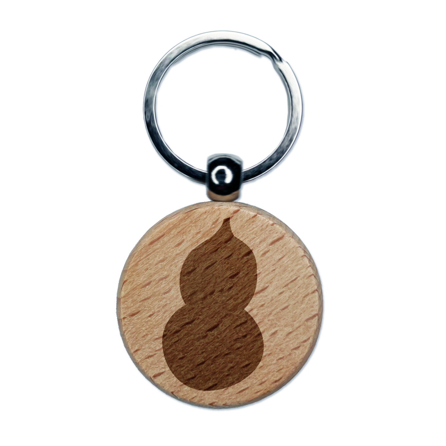 Gourd Squash Solid Fall Thanksgiving Engraved Wood Round Keychain Tag Charm
