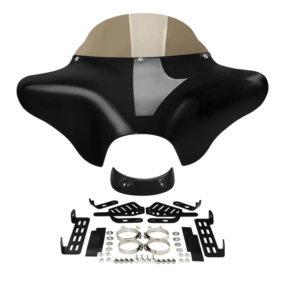 Carenado y parabrisas delantero exterior de murciélago apto para Harley Softail Heritage Classic Foto 3 de 4