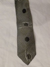 Vintage 80s/90s Narrow Thin Tie Necktie by Sabina Gray/Black Exc Cond