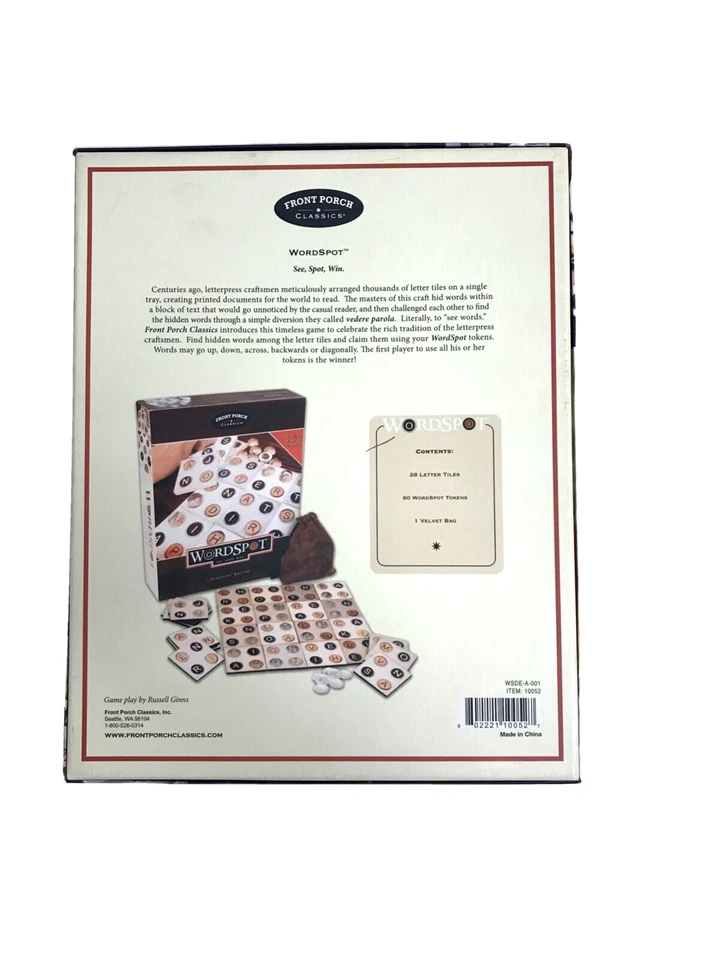 WORDSPOT Family Word Game Front Porch Classics See Spot Win Discovery Edition - Image 4 of 4