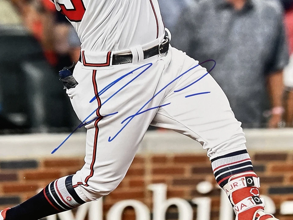 Braves Ronald Acuna Jr. Authentic Signed 16x20 Batting Photo PSA In The Presence - Image 2 of 4