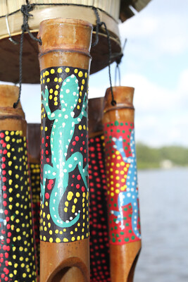 Geckos- Handpainted Bamboo Wind Chimes or BIRD HOUSE,garden decor,gift  G-117