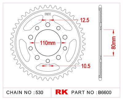 Kettenrad hinten RK-BB6600-43 JTR1334 Afam 10605