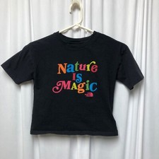 The North Face Cropped T Shirt Girls Sz Medium 10-12 Nature is Magic Graphic