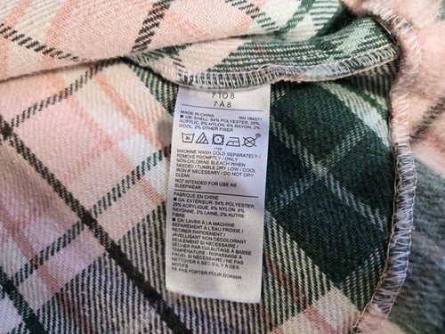Janie & Jack Girls Size M 7 8 Plaid Brushed Twill Green Pink Brown Cape Coat - Picture 6 of 10