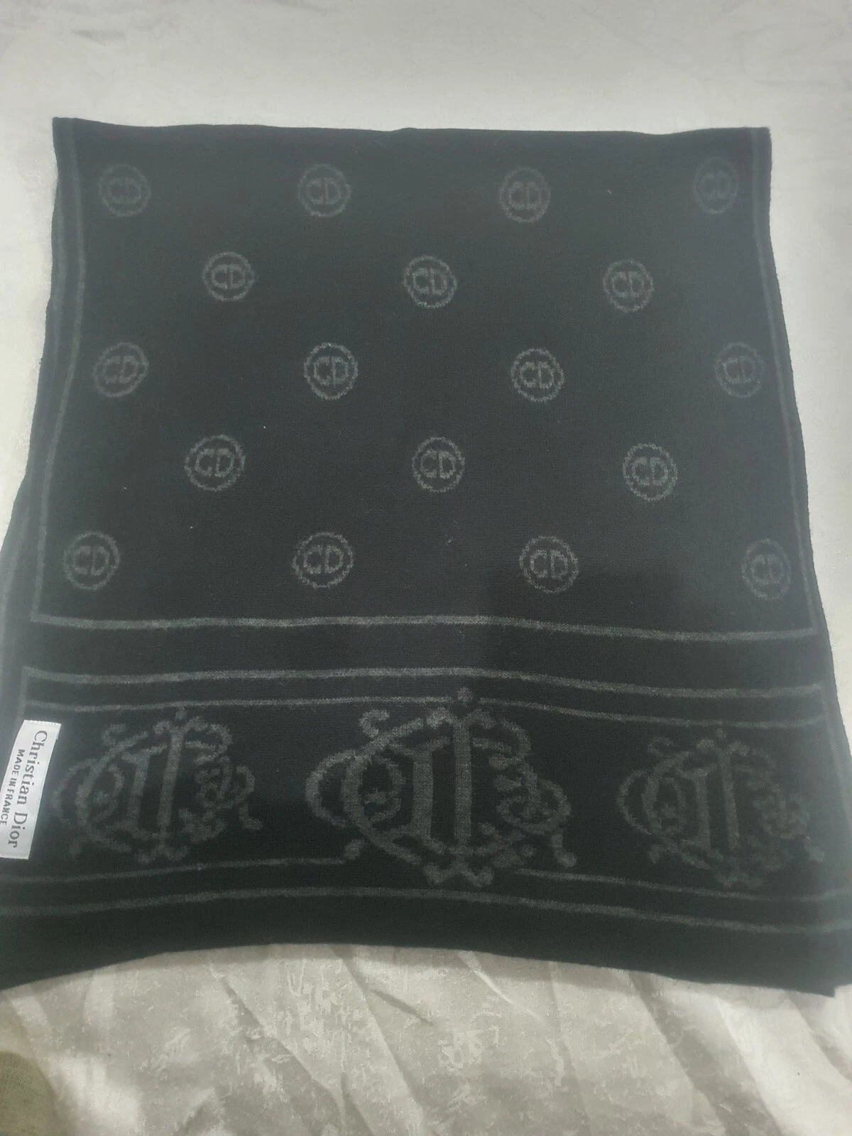 Christian Dior Authentique foulard silencieux 100% laine