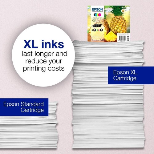 EPSON 604 XL ANANAS NERO XL + COLORI STANDARD MULTIPACK 4 CARTUCCE ORIGINALI - Afbeelding 4 van 5