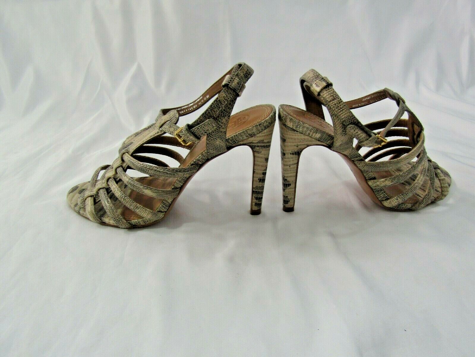 Tory Burch Python Embossed Leather Ankle Strap Si… - image 4