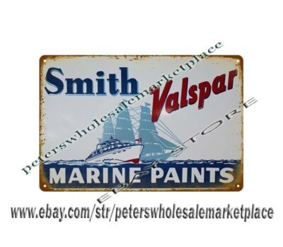 MITH VALSPAR MARINE PAINT BOAT metal tin sign cabin lounge wall art living room