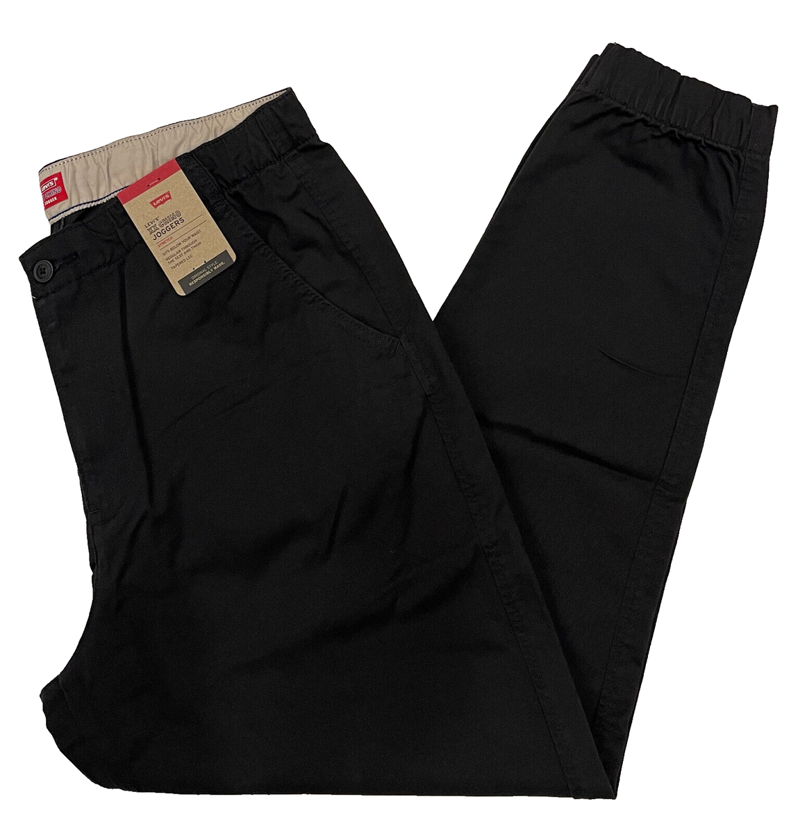 Levis XX Chino Joggers Mens Stretch Jogger Pants Black Sizes M, L