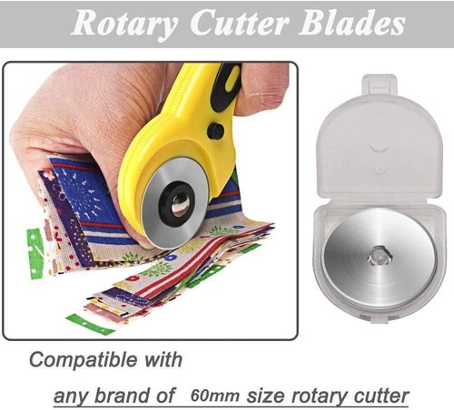 8 Pcs 60mm Steel Rotary Cutter Replacement Blades with Scale Fits Fiskars Olfa T - Picture 6 of 7