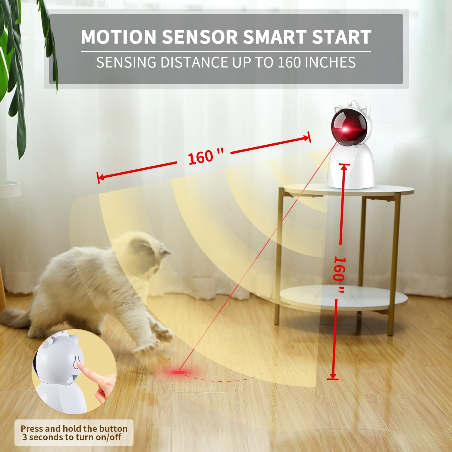 Valonii Rechargeable Motion Activated Cat Laser Toy Automatic