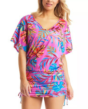 Bar III Womens Paradise In The Palms Adjustable Caftan Cover-Up Size M  12470