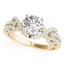 1.39 Ct Round Simulated Diamond Wedding Engagement Ring 14K Real Yellow Gold 6 