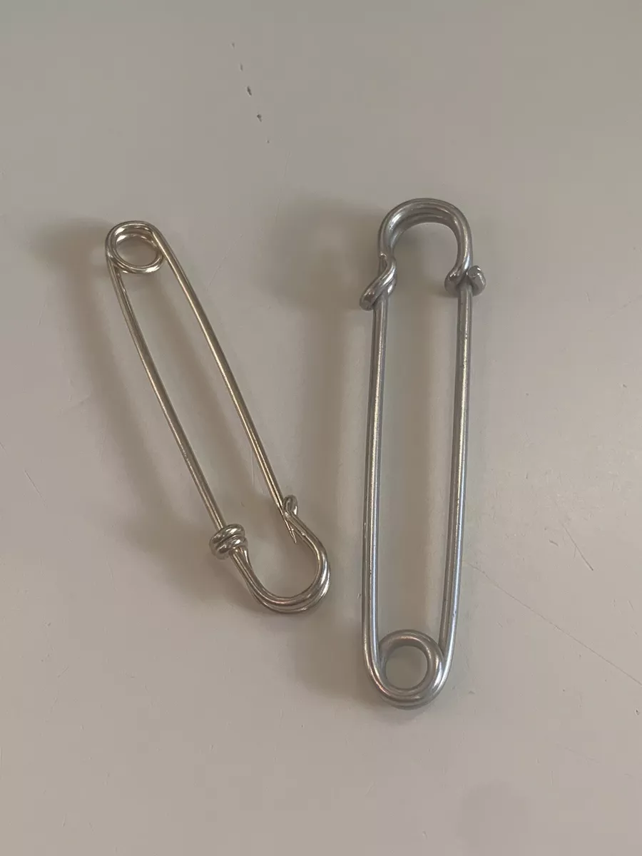 Vintage Kilt Pins Blanket Skirt Pins Lot Of 2 Silver Gold Tone Metal Holder Clip