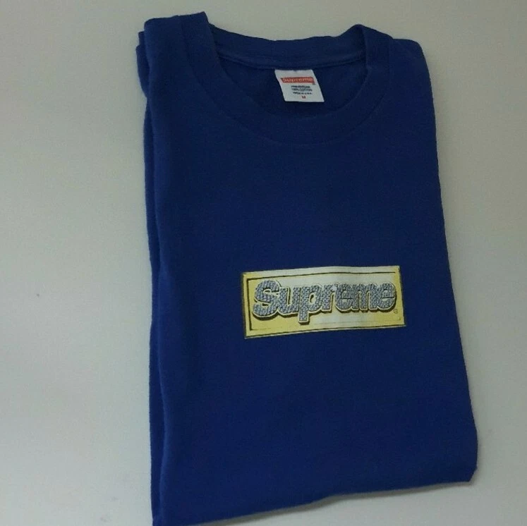 T Shirt Blu SS13 Supreme Bling Box Logo M Medio Molto Raro Vintage 2013