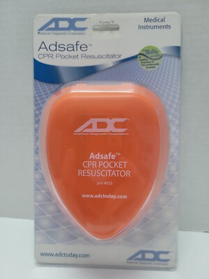 ADC Adsafe Adult 4053Q CPR Pocket Resuscitator Latex Free Orange - NEW/Sealed