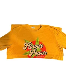 Flower Power Cannabis Co. T-Shirt (Mustard Yellow) Size XL NWOT