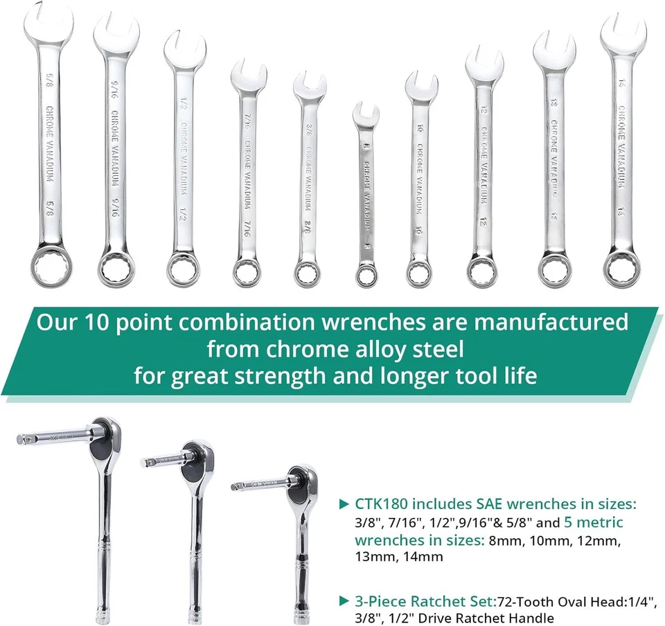 Juego de herramientas mecánicas de 213 piezas Juego de llaves de vaso Kit de herramientas de reparación manual Destornilladores Foto 3 de 4