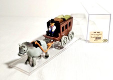 Windup toy horse drawn wagon by HANS Original Acrylic Box Works Great See Video