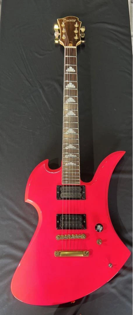Electric Guitar Burny MG Shocking Pink Custom Model Mockingbird