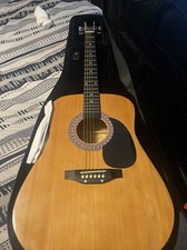 Burswood Esteban Signed Classic Acoustic Dreadnought Guitar + Padded Travel Case