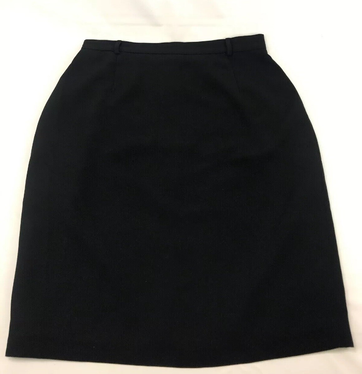 Jupe Noire Worthington Taille 12 - Plissée Derrière Avec Zip - Coton/nylon/spandex - Occasion TBE