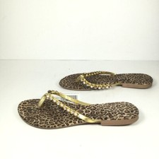 Leopard Print Women's Sandals Ladies Slippers Yellow/Brown EU 36 /US 5.5