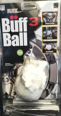 Flitz 3'' Buff Ball, weiß + 50g Tube Politur für Profis - UK Händler