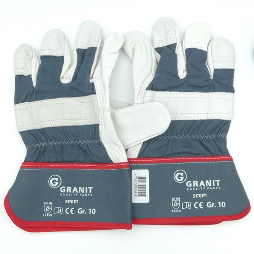 1Paar Granit Vollleder-Handschuhe Arbeitshandschuh Leder - Bild 2 von 3