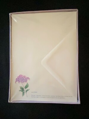 Vintage Caprice Stationery Box Set Heliotrope Flower New Letter Writing Paper