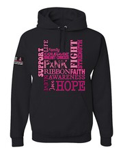 Breast Cancer Awareness Words of Encouragement Distressed Unisex Hoodie