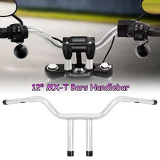 Chrome Handlebar 12" MX-T Bar For Harley Softail, Dyna Low Rider Replacement