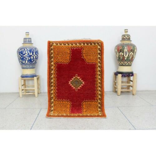 Auth marokkanischer geometrischer kleiner Teppich aus roter Wolle,... - Bild 1 von 2